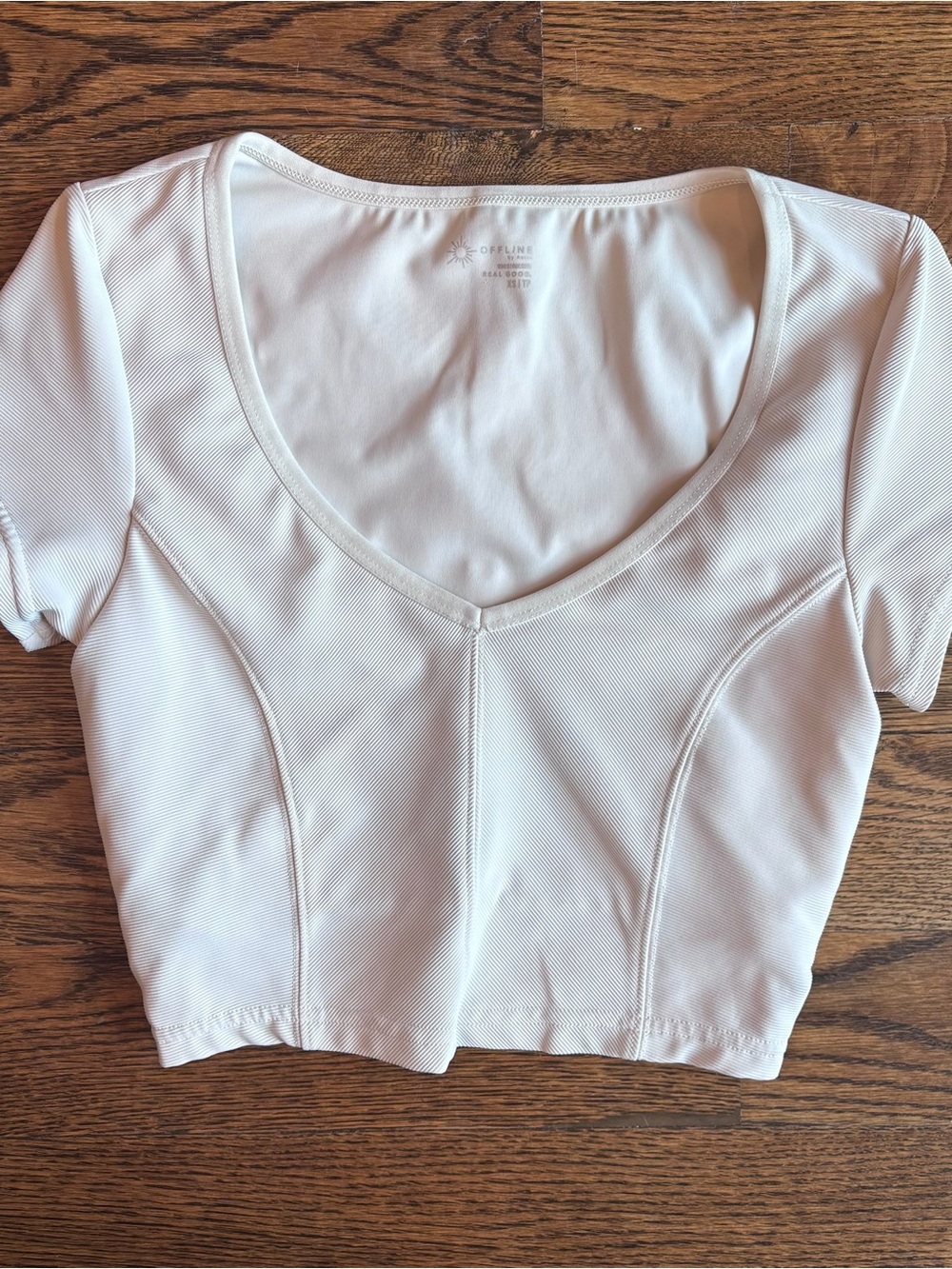 Offline by Aerie Real Me Cropped Active Top - Cream | Women’s XS